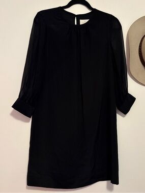 kate spade Black Sheer-Sleeve Mini Dress